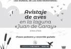 Este sábado se realizará un recorrido guiado con avistaje de aves en la Laguna Juan de Garay
