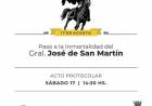 La Municipalidad le rendirá homenaje al Gral. José de San Martín