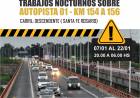 La Municipalidad informa sobre trabajos nocturnos en la Autopista AP01