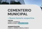El Cementerio Municipal modifica su horario vespertino de visitas a partir de abril