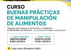 La Municipalidad informa nuevas capacitaciones para la obtención del Carnet de Manipulador de Alimentos