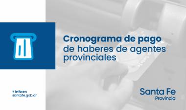 Cronograma de pago de sueldos correspondientes al mes de marzo a los agentes provinciales