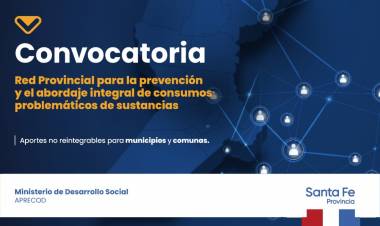 La provincia convoca a municipios y comunas a presentar proyectos sobre prevención de consumos problemáticos