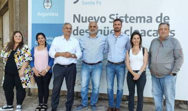 Funcionarios del Enohsa recorrieron obras de cloacas en San Vicente y Sunchales