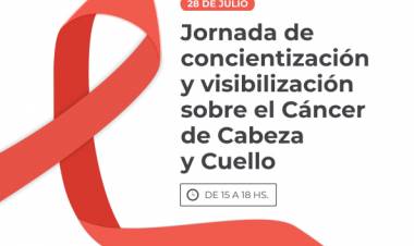 Con actividades de concientización, la Municipalidad conmemorará el Día Mundial del Cáncer de Cabeza y Cuello