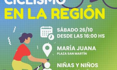 La quinta fecha de Ciclismo en la región se corre en María Juana