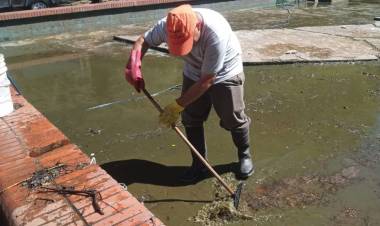 La Municipalidad realizó una limpieza integral en la fuente de El Palomar