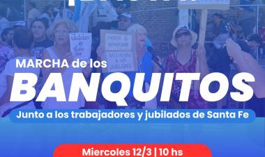 “Marcha de los Banquitos"  de la Multisectorial de Jubilados de Santa Fe 