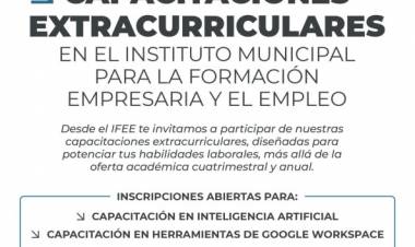 Capacitaciones Extracurriculares en el Instituto Municipal para la Formación Empresaria y el Empleo