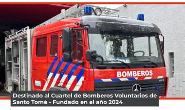 El Cuartel de Bomberos Voluntarios de Santo Tomé suma su primer vehículo de emergencia