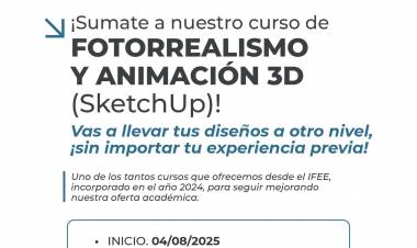 La Municipalidad de Santo Tomé invita a inscribirse al curso de Fotorrealismo y Animación 3D con SketchUp
