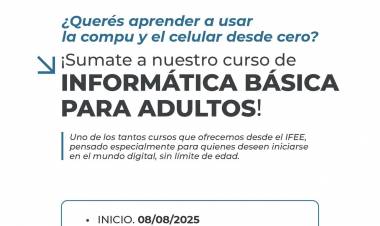 La Municipalidad de Santo Tomé lanza un curso de Informática Básica para personas adultas