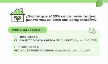Santo Tomé invita a participar de los talleres de compostaje domiciliario