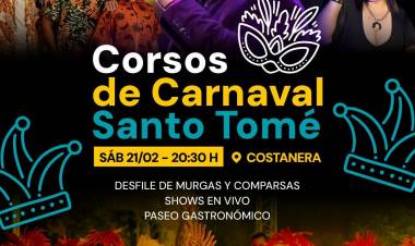 Corsos de Carnaval en Santo Tomé: música, comparsas y propuestas para toda la familia en la Costanera