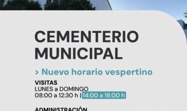 El Cementerio Municipal modifica su horario vespertino de visitas a partir de abril