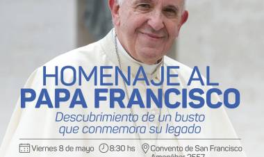 Deascubren busto de homenaje al Papa Francisco 