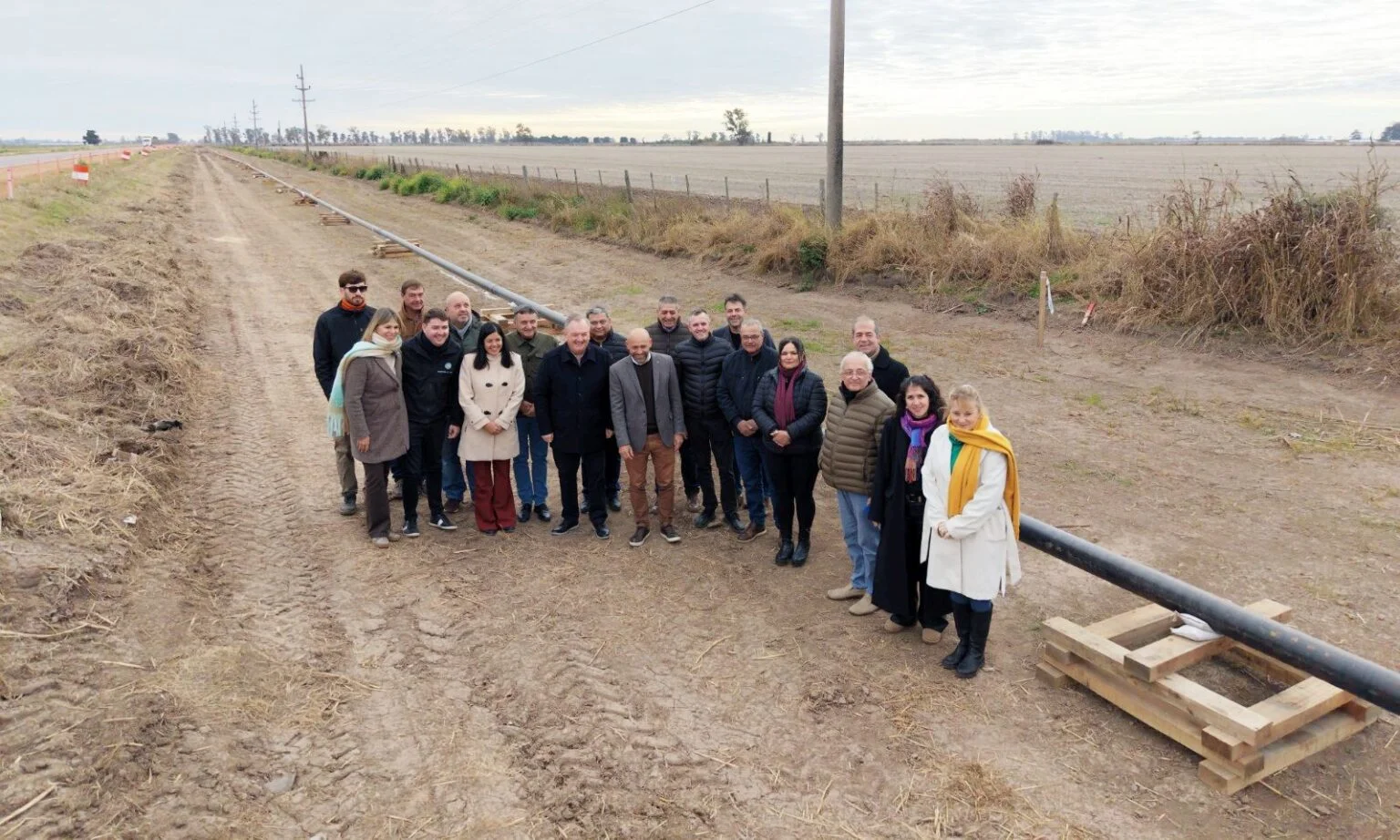 Michlig, Puccini y Giacosa recorrieron la obra del Gasoducto Sudoeste Lechero y destacaron el importante grado de avance