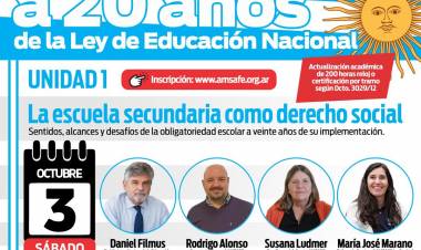 AMSAFE lanza una actualización académica para debatir el presente y futuro de la escuela secundaria