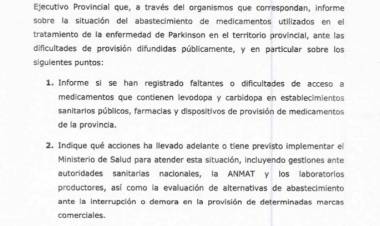 Rabbia reclamó medidas urgentes ante la falta de medicación para pacientes con Parkinson