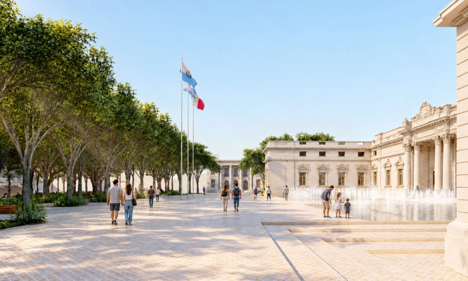Quedó definido el Proyecto Arquitectónico de Recuperación y Puesta en valor de Plaza Italia