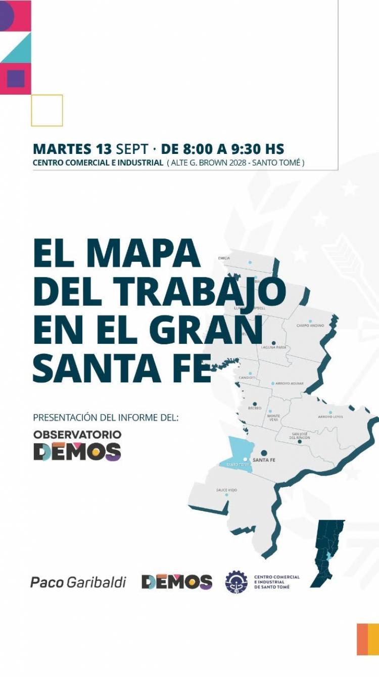 Presentan en Santo Tomé el informe "Mapa del trabajo en el Gran Santa Fe"