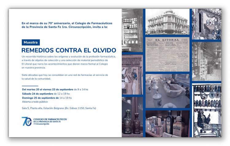 Se presenta la muestra "Remedios contra el olvido" por los 70 años del Colegio de Farmacéuticos