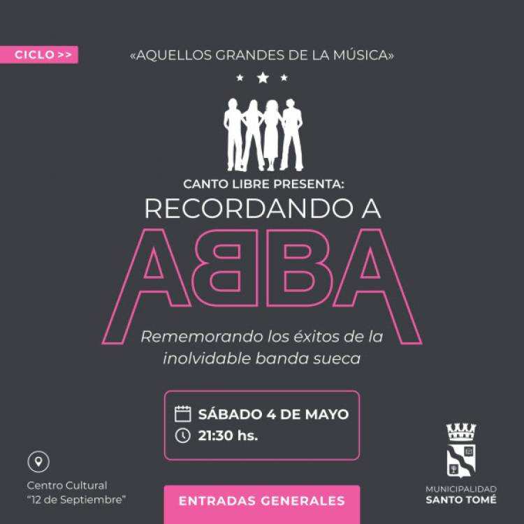 Con un homenaje a Abba, comienza el ciclo “Aquellos Grandes de la Música”