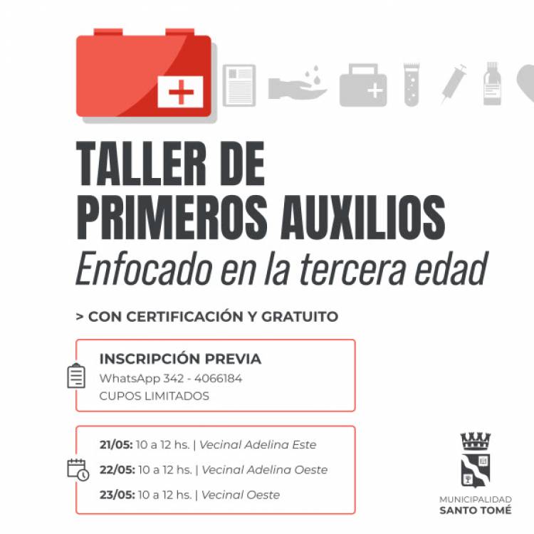 La Municipalidad ofrecerá talleres de Primeros Auxilios enfocados en la tercera edad