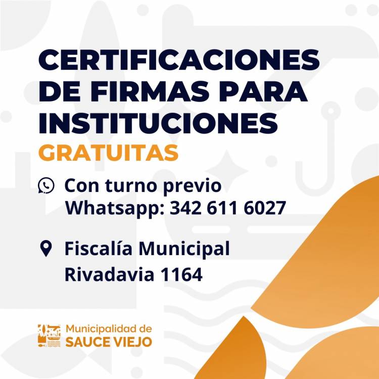 Instituciones de Sauce Viejo pueden acceder al registro de certificaciones sin costo