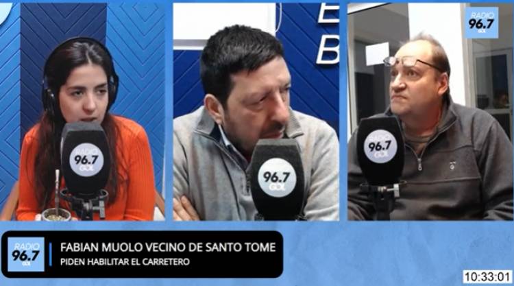 Fabian Muolo, vecino de Santo Tomé,  en Mañana 967: Piden habilitar el carretero
