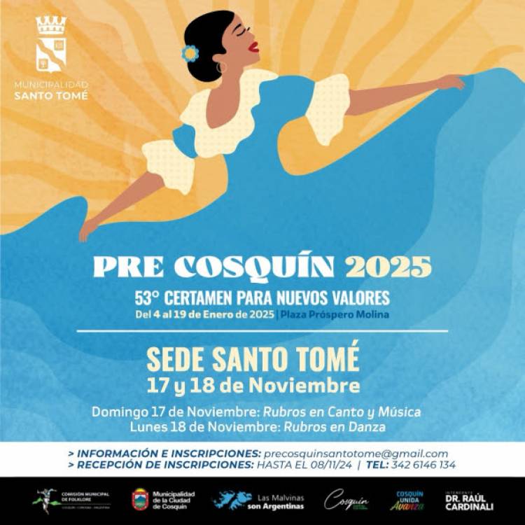 Santo Tomé será nuevamente Sede del Pre Cosquín