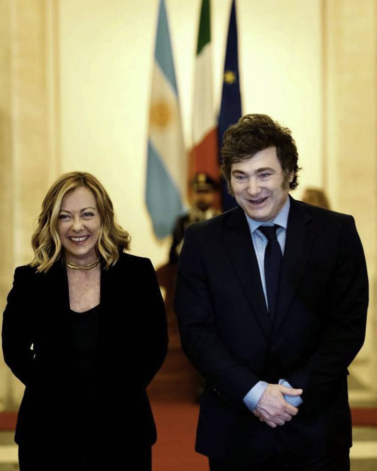 Milei se reunió con la premier italiana Giorgia Meloni
