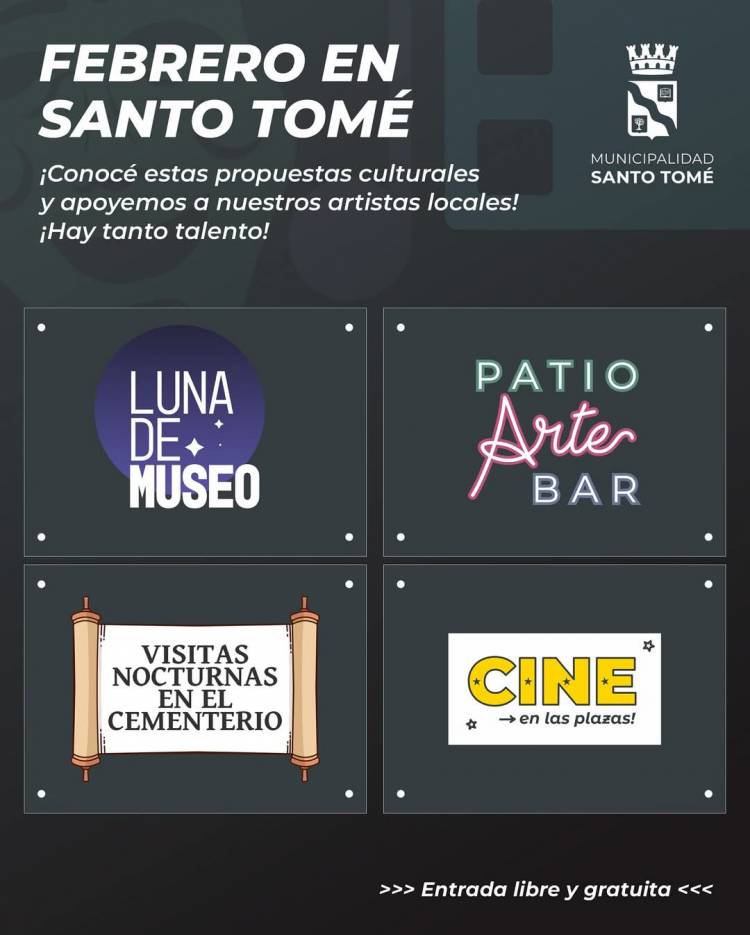 Propuestas culturales en Santo Tomé para las noches de febrero