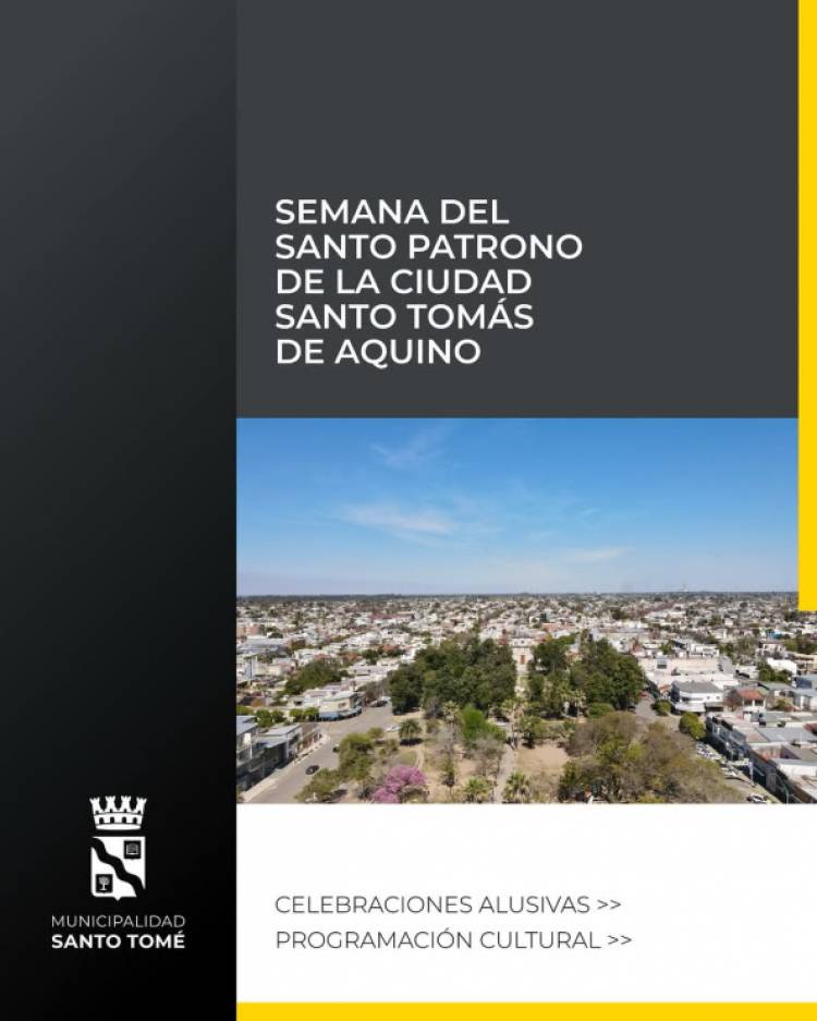 Santo Tomé conmemora a su Santo Patrono: Santo Tomás de Aquino