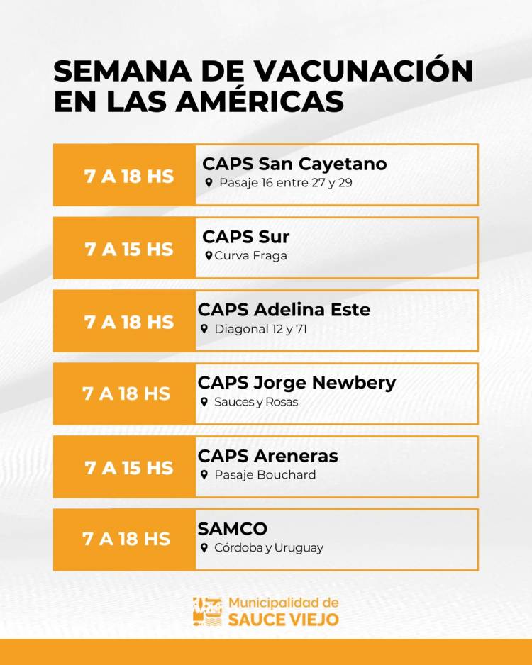Sauce Viejo se suma a la semana de la vacunación 