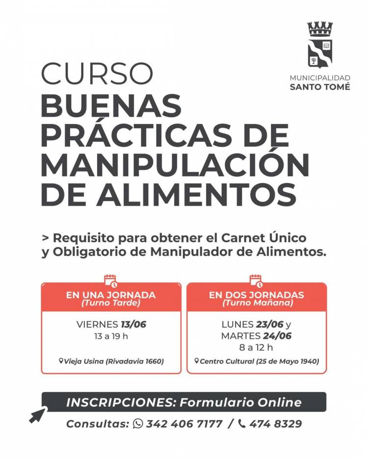 Nuevo curso sobre manipulación de alimentos