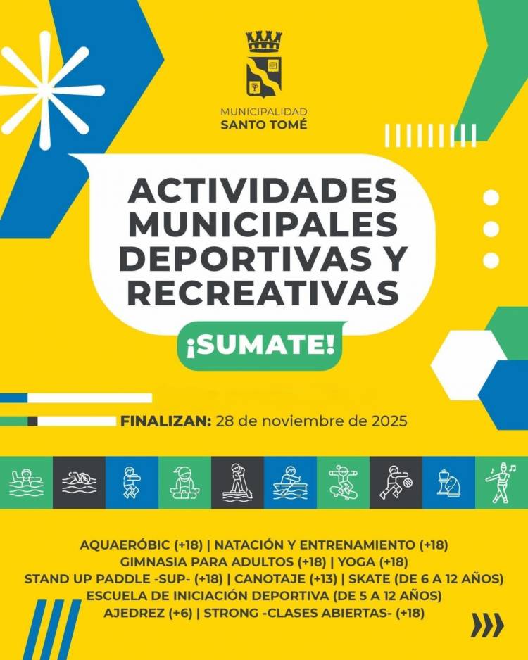 Continúan abiertas las inscripciones para sumarse a las actividades deportivas y recreativas