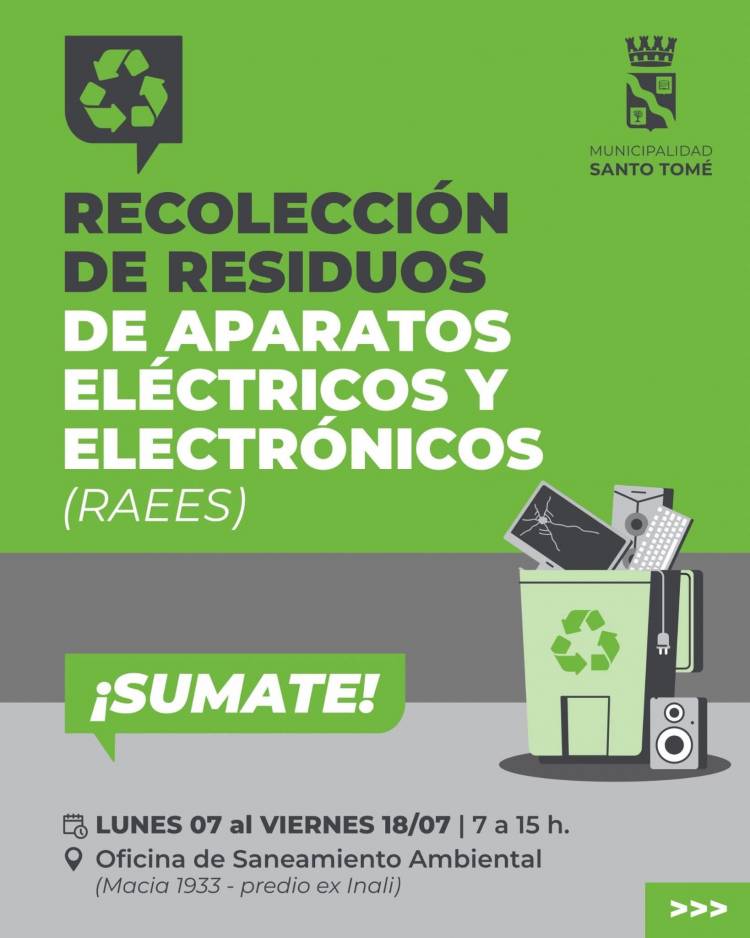 La Municipalidad de Santo Tomé y la UTN lanzan una campaña de recolección de residuos electrónicos