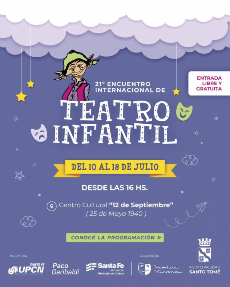 Santo Tomé celebra el 21° Encuentro Internacional de Teatro Infantil