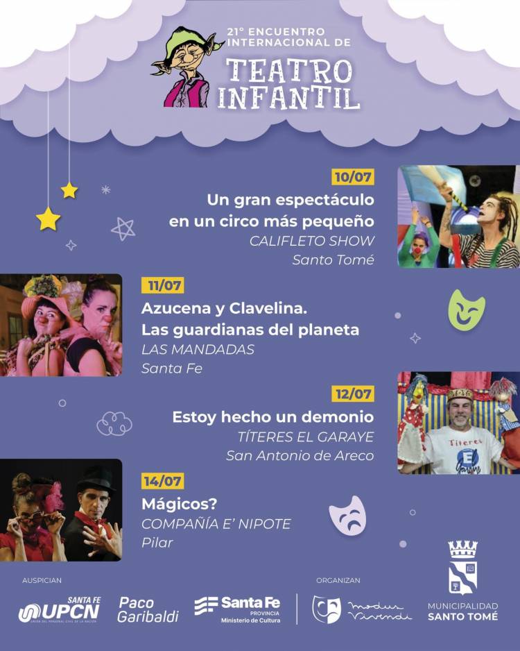 Santo Tomé celebra el 21° Encuentro Internacional de Teatro Infantil