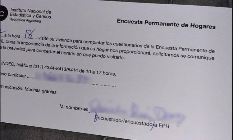 La Defensoría del Pueblo brinda aclaraciones sobre mensajes de WhatsApp con información falsa sobre encuestadores del Indec