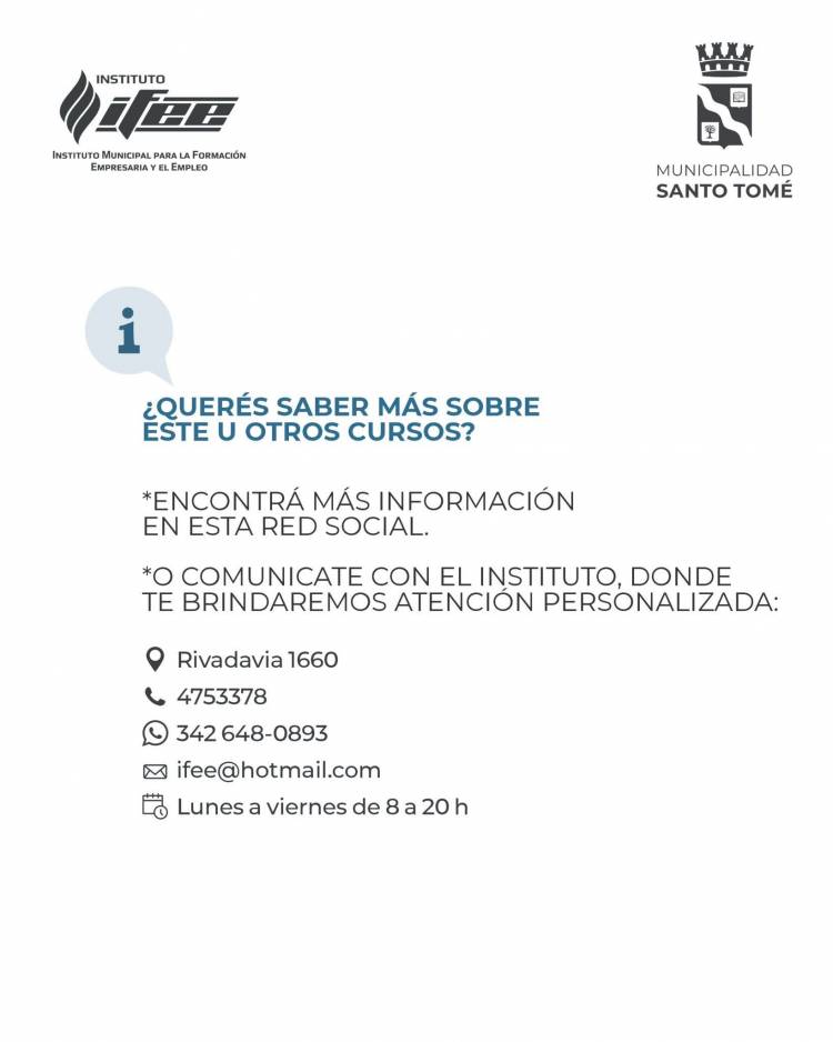 La Municipalidad de Santo Tomé lanza un curso de Informática Básica para personas adultas