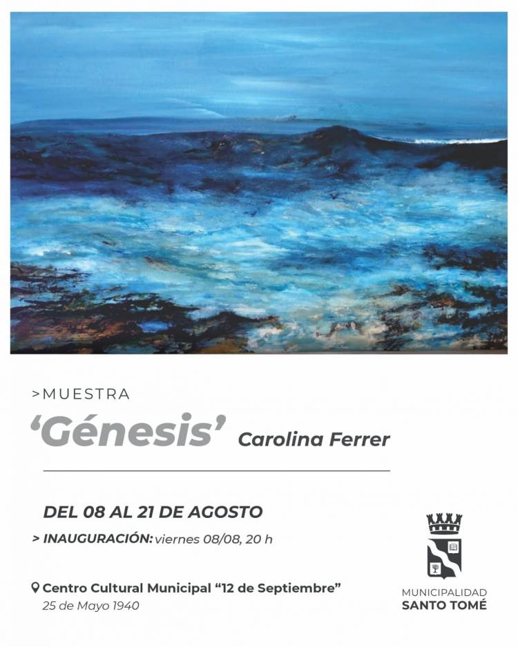 La artista Carolina Ferrer presenta su muestra “Génesis” en el Centro Cultural Municipal