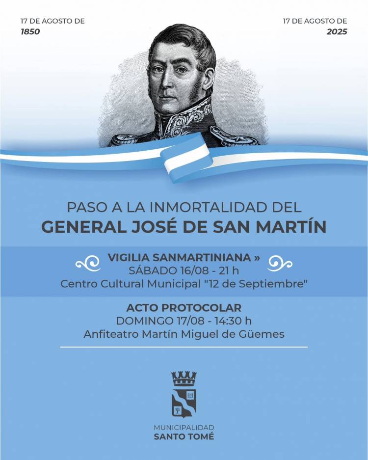 Actividades conmemorativas por un nuevo aniversario del paso a la inmortalidad del General José de San Martín