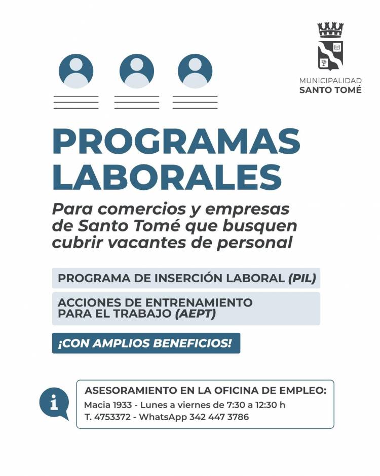 Programas de Inserción Laboral y Entrenamiento para el Trabajo en marcha