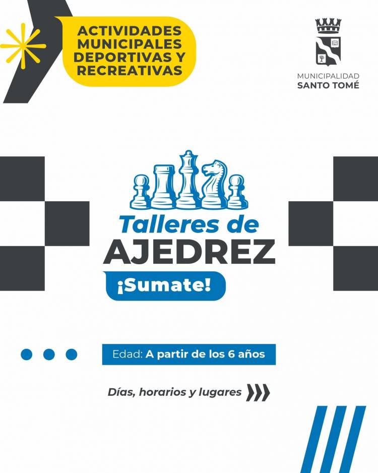 La Municipalidad invita a participar de los Talleres de Ajedrez