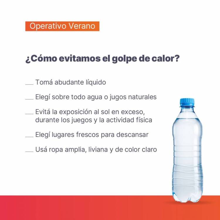 Altas temperaturas: Provincia brinda recomendaciones para evitar golpes de calor