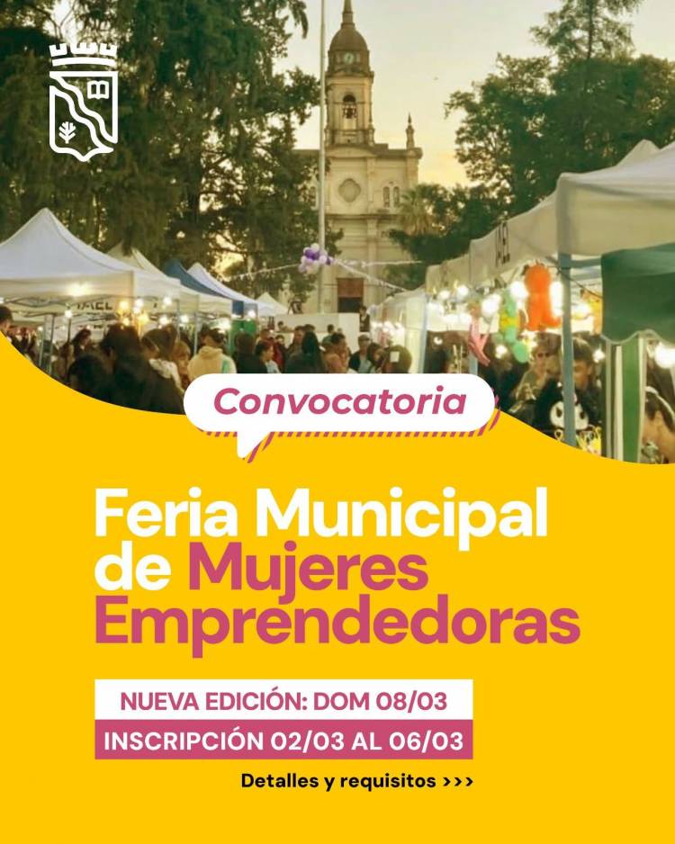 La Municipalidad convoca a una nueva edición de la Feria Municipal de Mujeres Emprendedoras