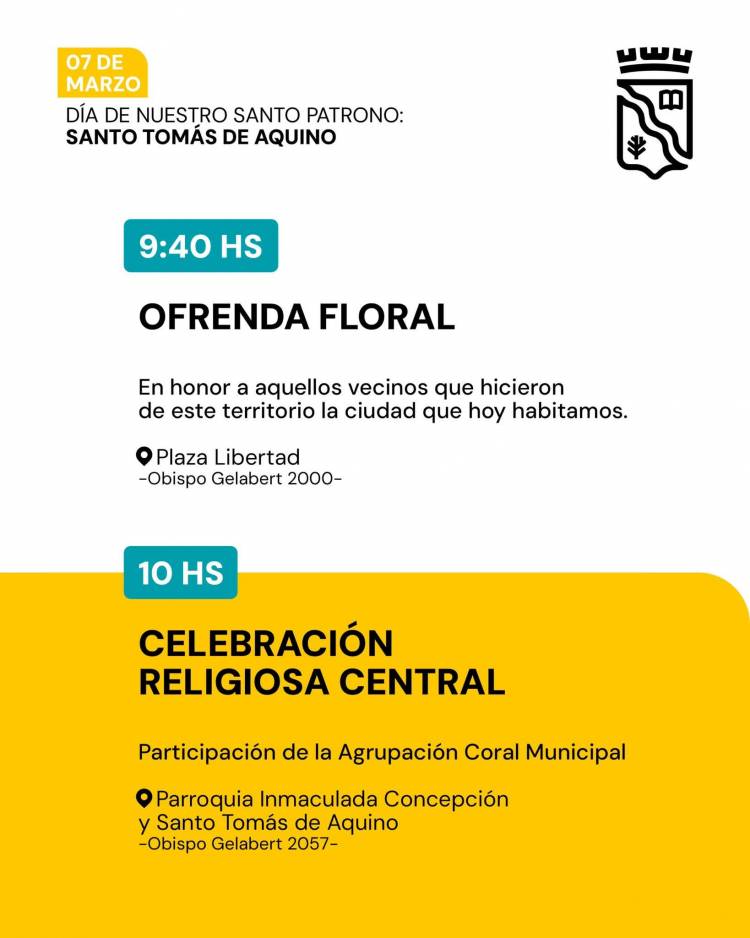 Santo Tomé conmemora el Día de su Santo Patrono con actividades religiosas, culturales y comunitarias