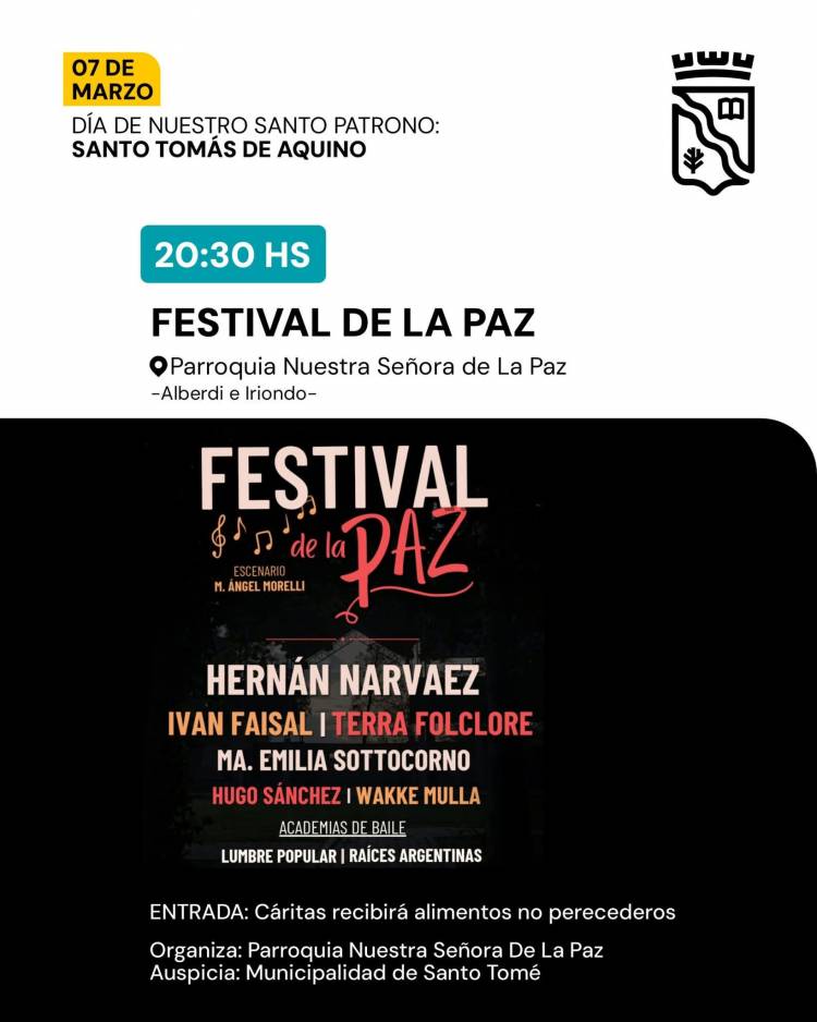 Santo Tomé conmemora el Día de su Santo Patrono con actividades religiosas, culturales y comunitarias